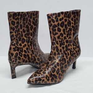 NEW Dolce Vita Gradie Kitten Heel Leopard Boots Women's 7.5 Boho Chic Club Sexy